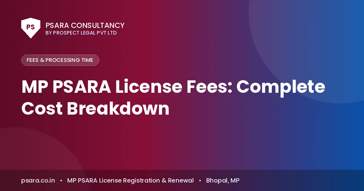 MP PSARA License Fees: Complete Cost Breakdown